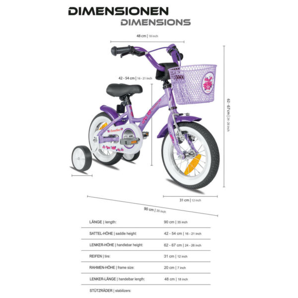 Vélo 12" enfant 3 ans avec roues stabilisateurs