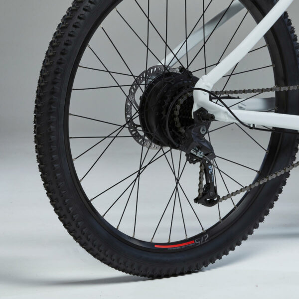 Vélo VTT électrique semi-rigide 27,5" E-ST 100 Blanc Rouge